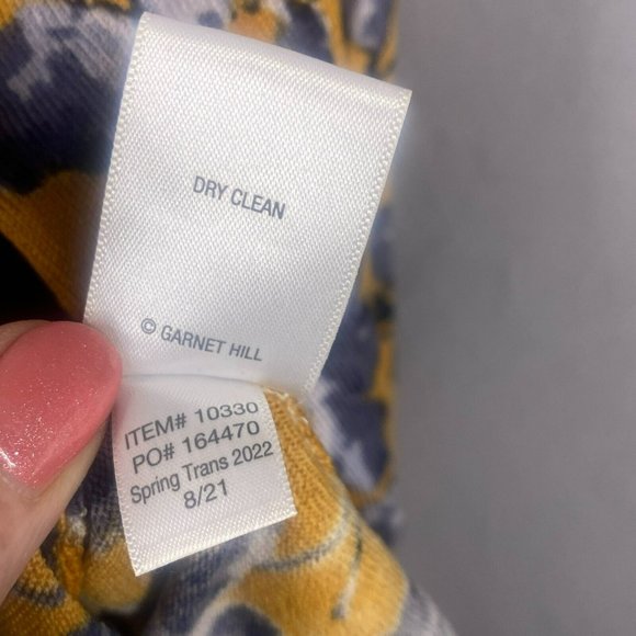 Garnet Hill Cardigan XL Gold Signature Eco Merino Sweater Floral Lightweight - Picture 10 of 13